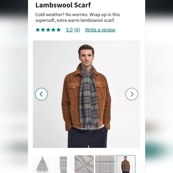Barbour Tartan Lambswool Scarf - Picture 1 of 4
